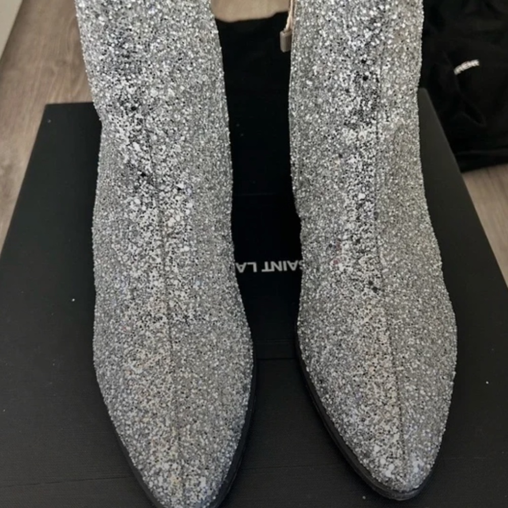 Saint Laurent Glitter Boot Size 7